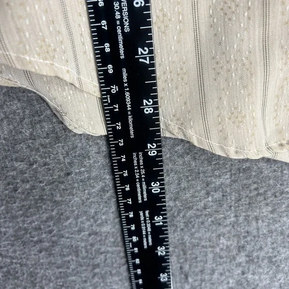 VTG Manhattan Torque Shirt Mens M 15-32 Beige Geometric Stripe 60s 70s Button up - Picture 5 of 8